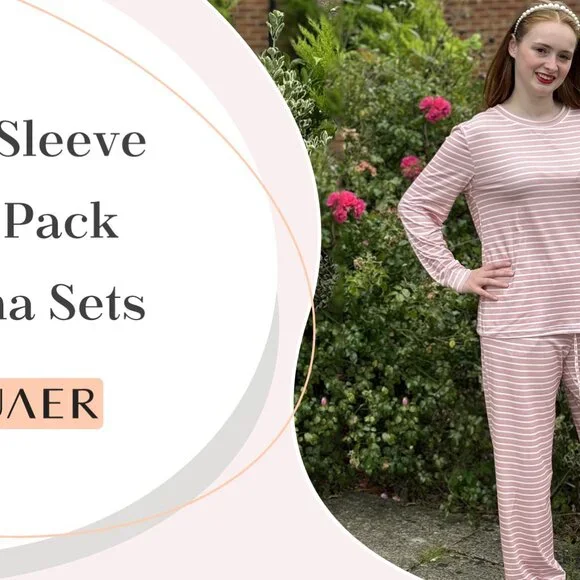 Soft Long Sleeve Pajama Set with Pockets Loungewear Sleepwear Cozy Chic